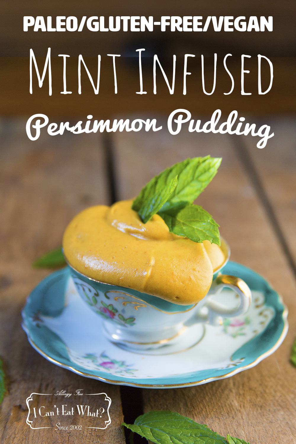 Mint Infused Persimmon Pudding